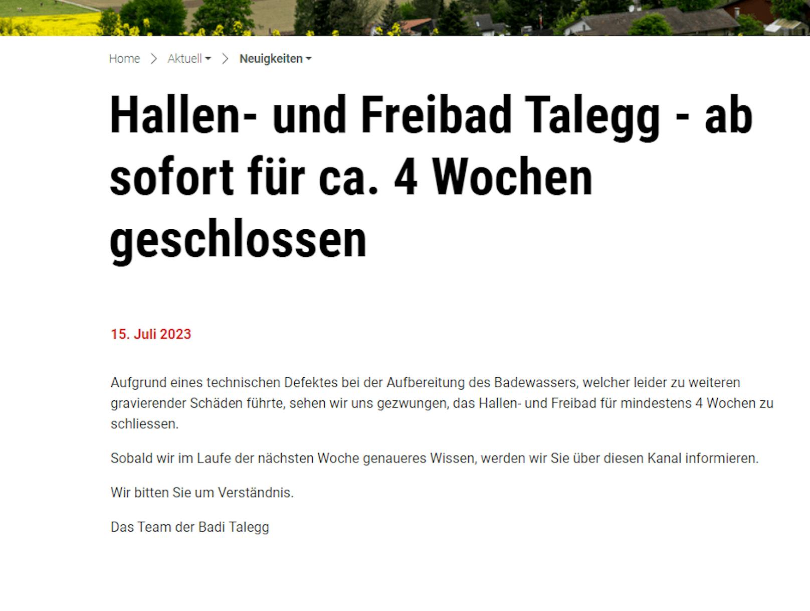 Aus heutiger Sicht werde es mehrere Wochen dauern, bis alle Komponenten repariert, alle Ersatzteile geliefert und eingebaut seien. "Genaueres werden wir aber erst anfangs nächster Woche in Erfahrung bringen können, wenn die gesamte Anlage durchgecheckt und das genaue Schadensausmaß bekannt ist."