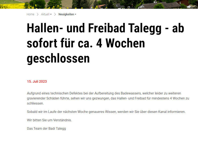 Aus heutiger Sicht werde es mehrere Wochen dauern, bis alle Komponenten repariert, alle Ersatzteile geliefert und eingebaut seien. "Genaueres werden wir aber erst anfangs nächster Woche in Erfahrung bringen können, wenn die gesamte Anlage durchgecheckt und das genaue Schadensausmaß bekannt ist."