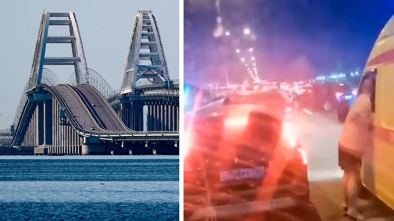 Am 17. Juli 2023 wurde ein Teil der Krim-Brücke durch mindestens eine heftige Explosion stark beschädigt.