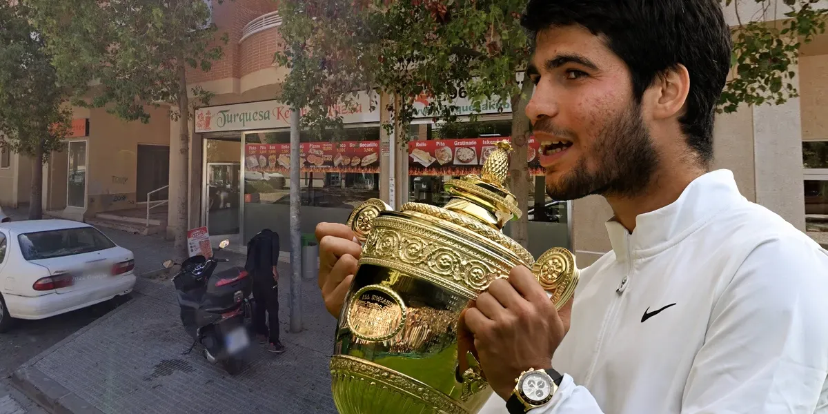Trotz Millionen-Vermögen lebt Carlos Alcaraz in bescheidenen Verhältnissen über diesem Kebap-Laden.