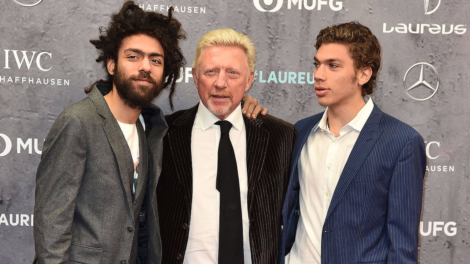 Boris Becker mit seinen Söhnen Noah und Elias.