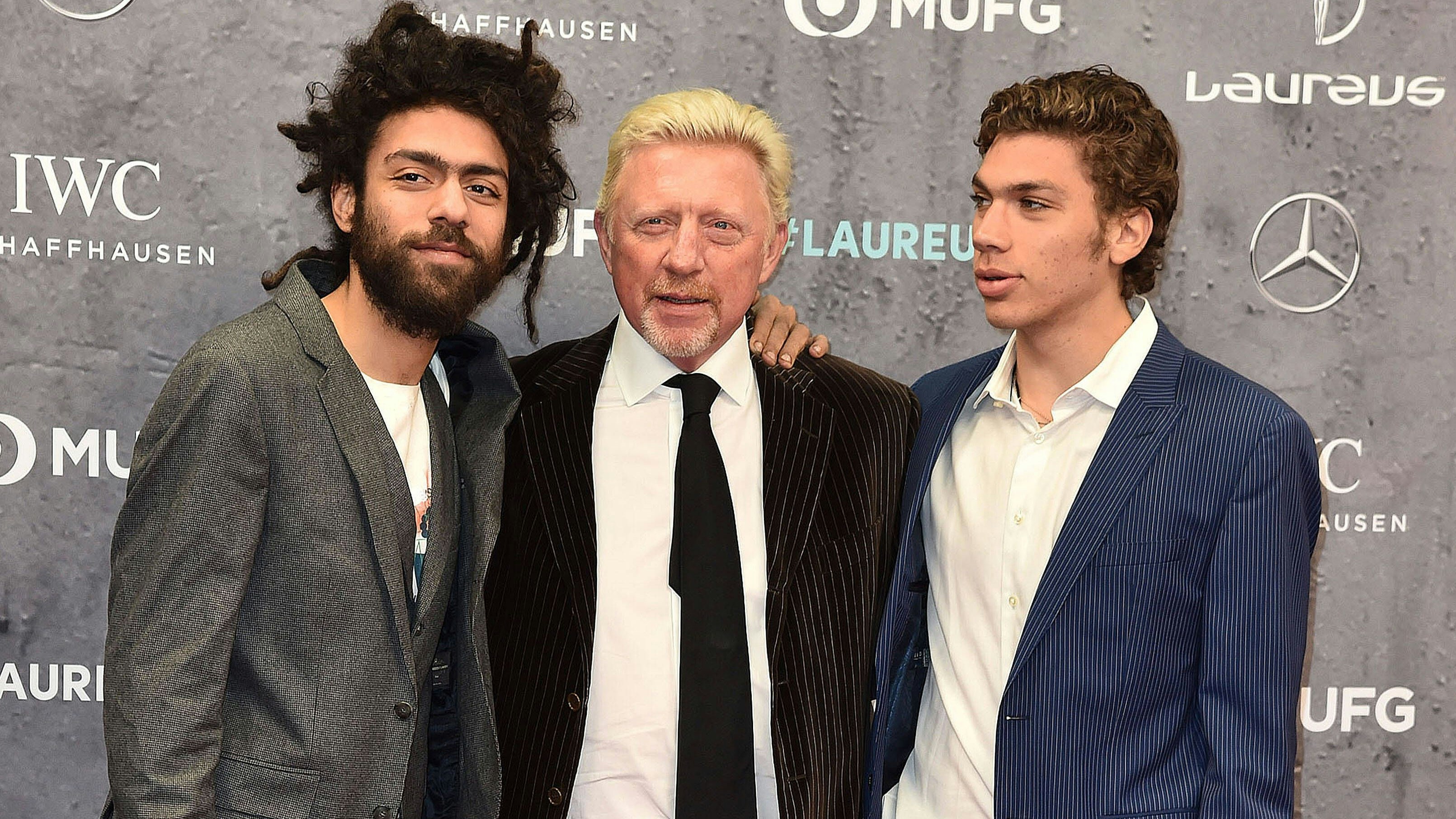 Boris Becker mit seinen Söhnen Noah und Elias.
