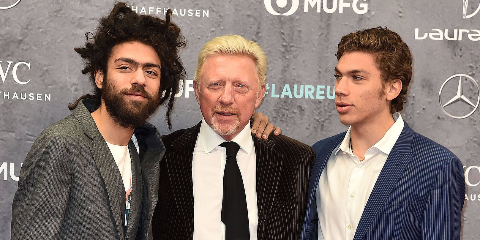 Boris Becker und seine Söhne Noah und Elias.