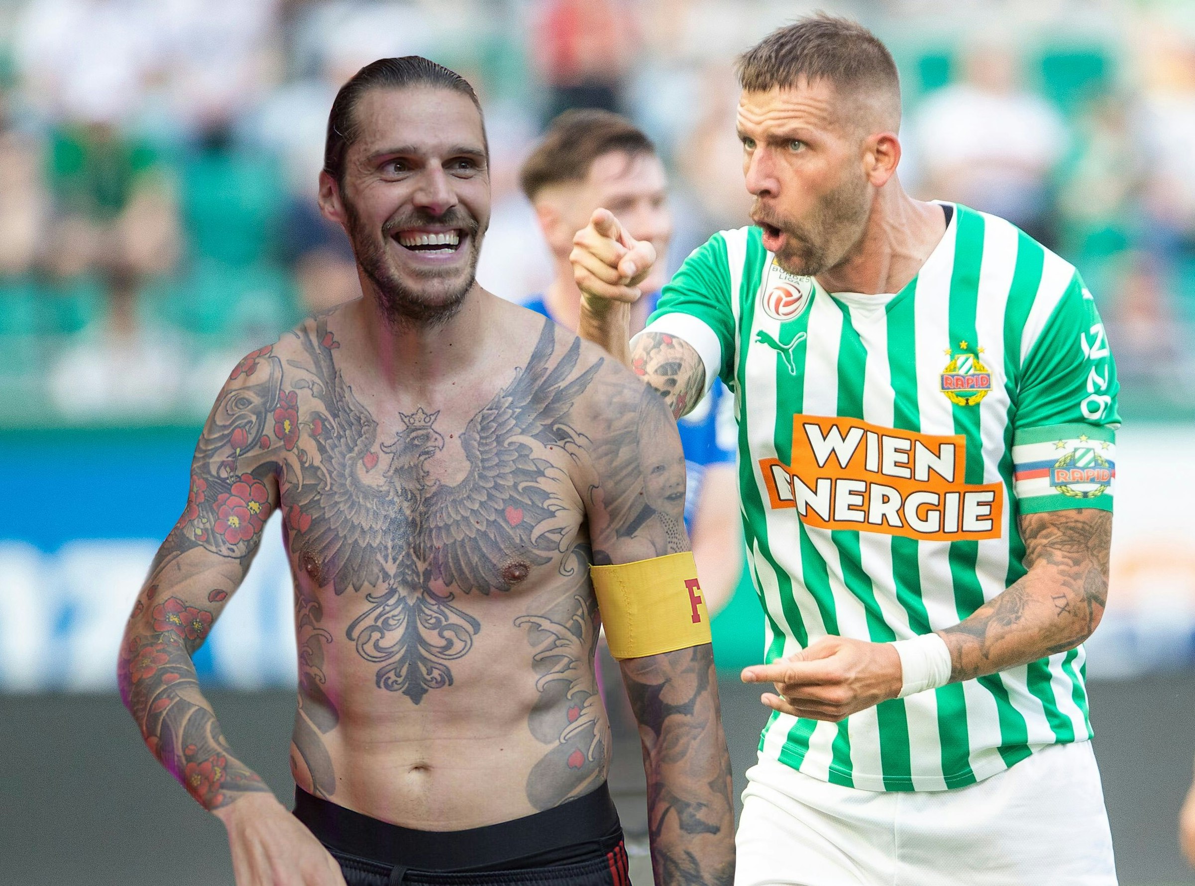 Tätowierte Kapitäne: Christopher Trimmel (l.) und Guido Burgstaller