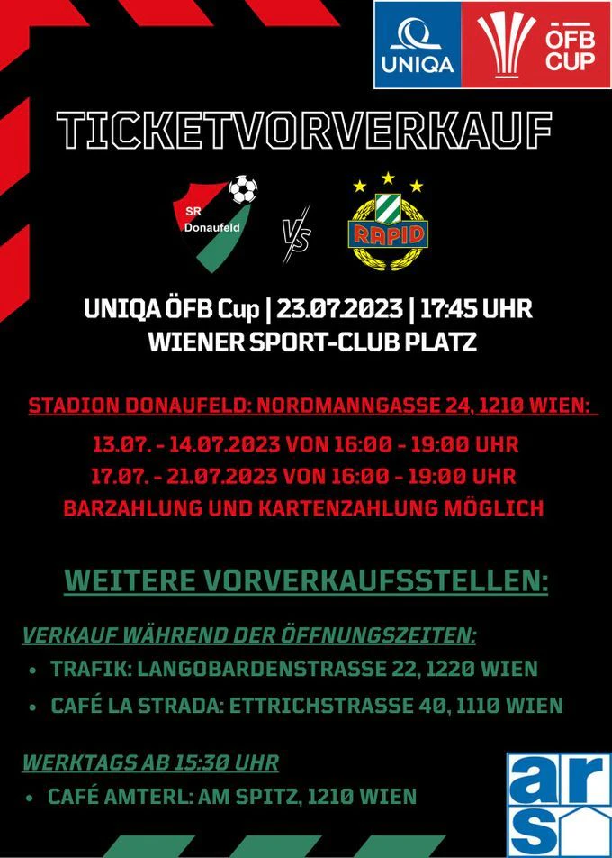 Die Infos zum Ticketverkauf.