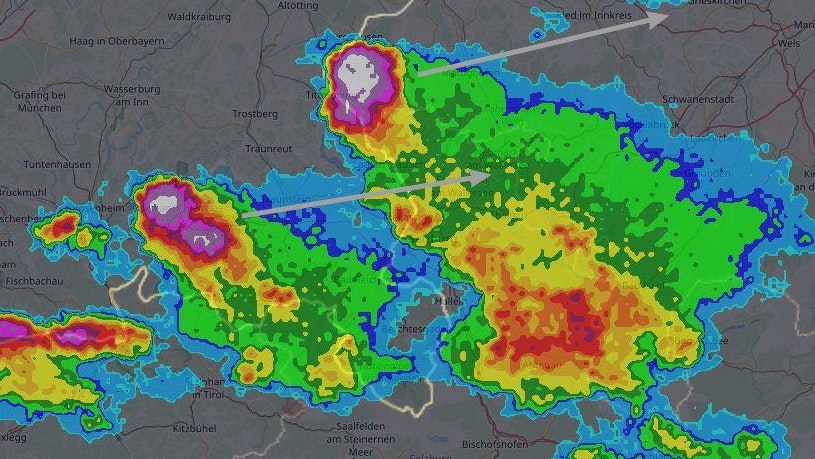 Schwere Unwetter ziehen am Mittwoch über Österreich.