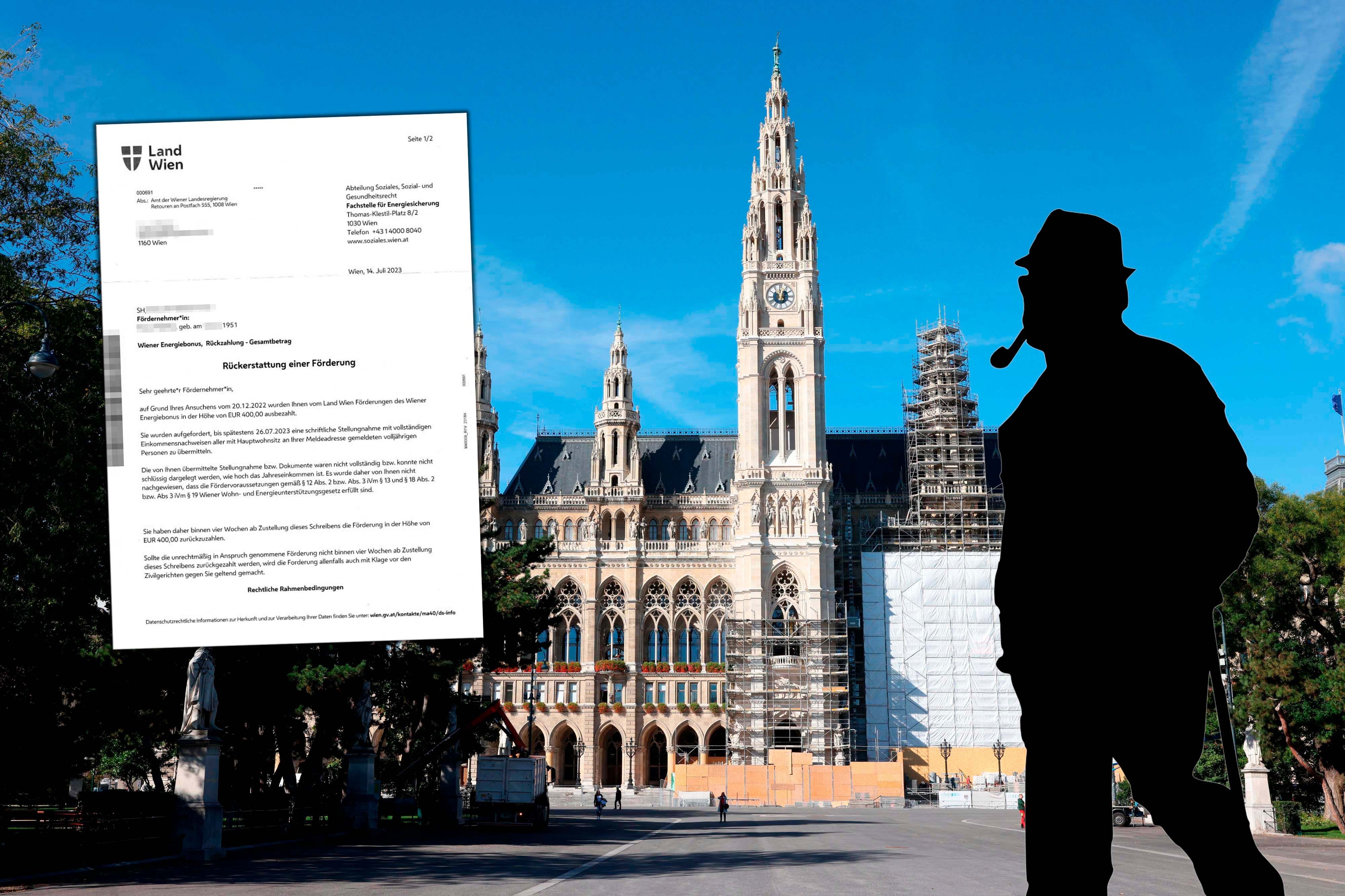 Klaus bekam einen der falschen Briefe zugestellt.