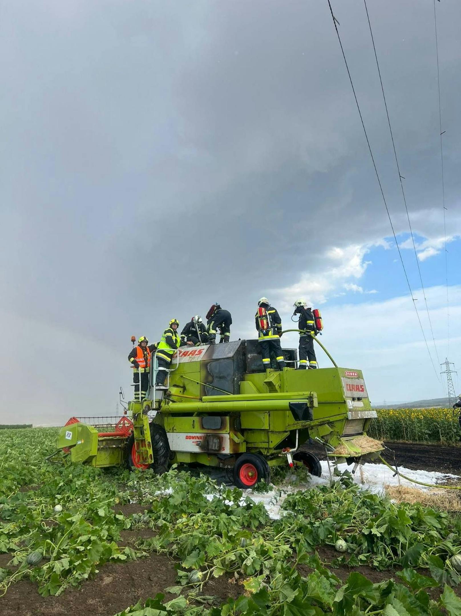 ... der Brand griff auch auf das Feld über.