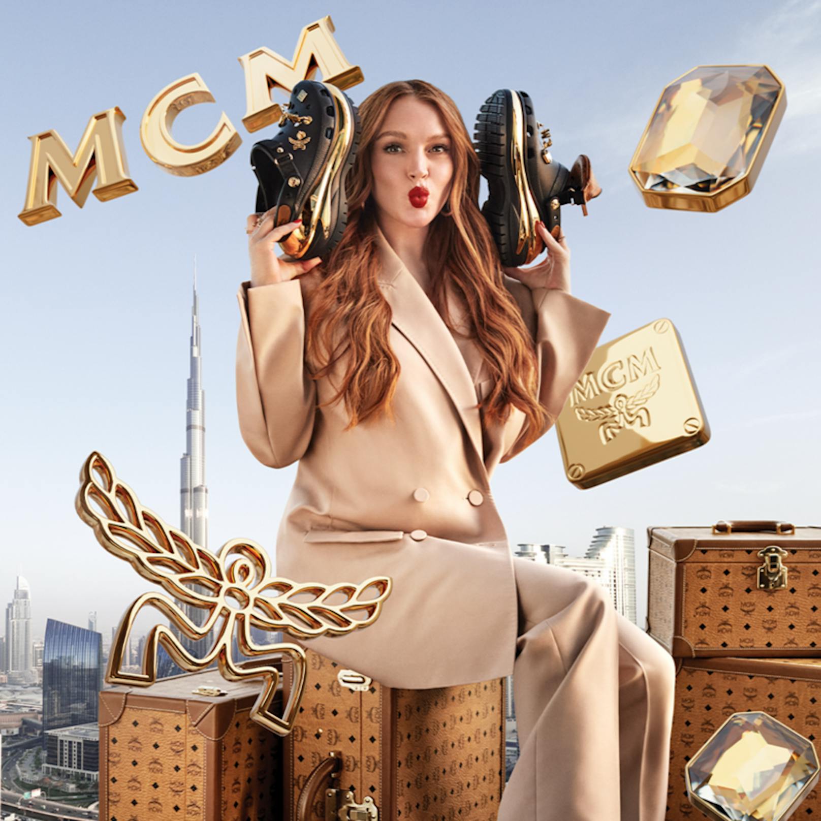 Fast nicht widererkennbar: Lindsay Lohan in der neuen Crocs X MCM Kampagne.