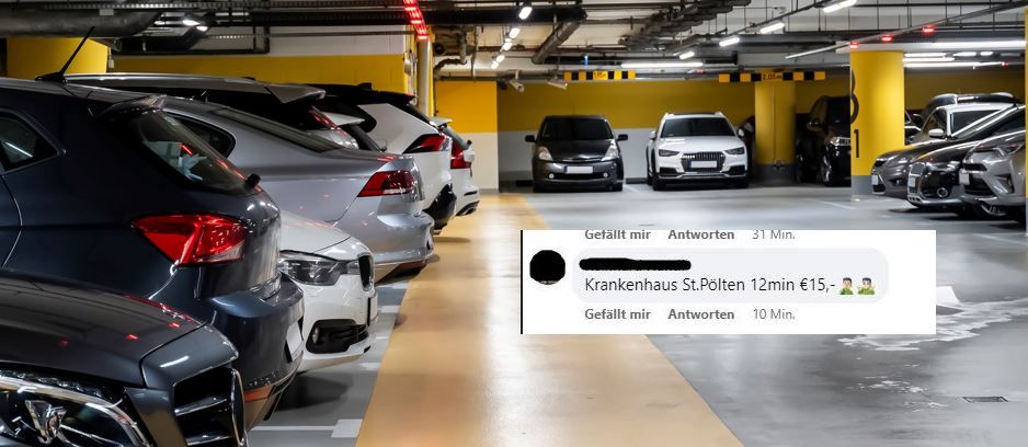 In einer Parkgarage in St. Pölten zahlte ein Mann 15 Euro für 12 Minuten.