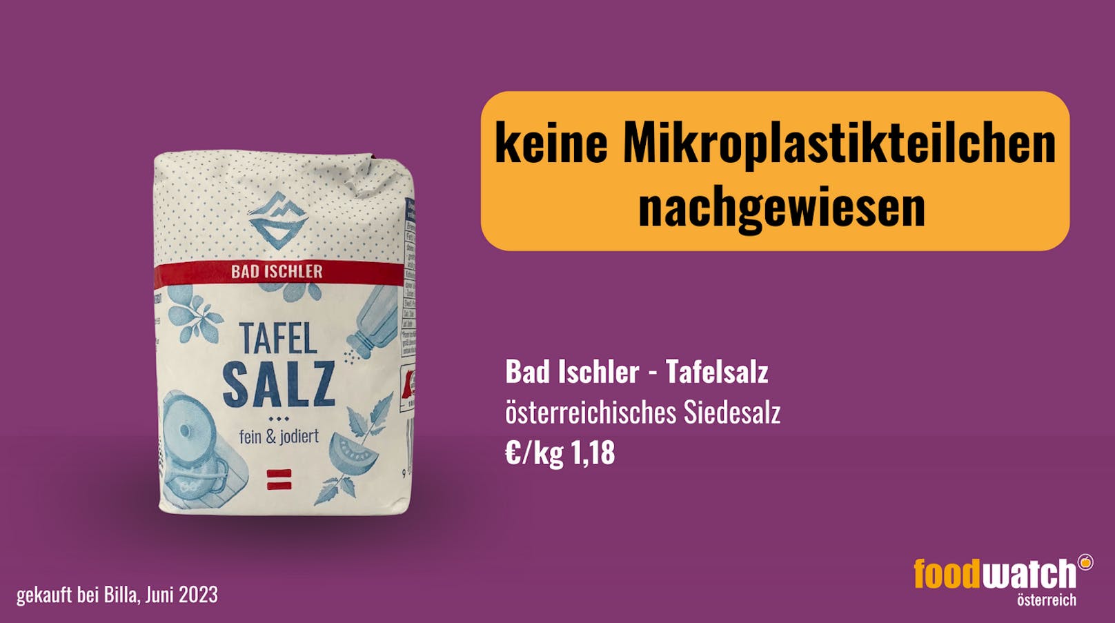 Bad Ischler Tafelsalz - kein Nachweis von Mikroplastik