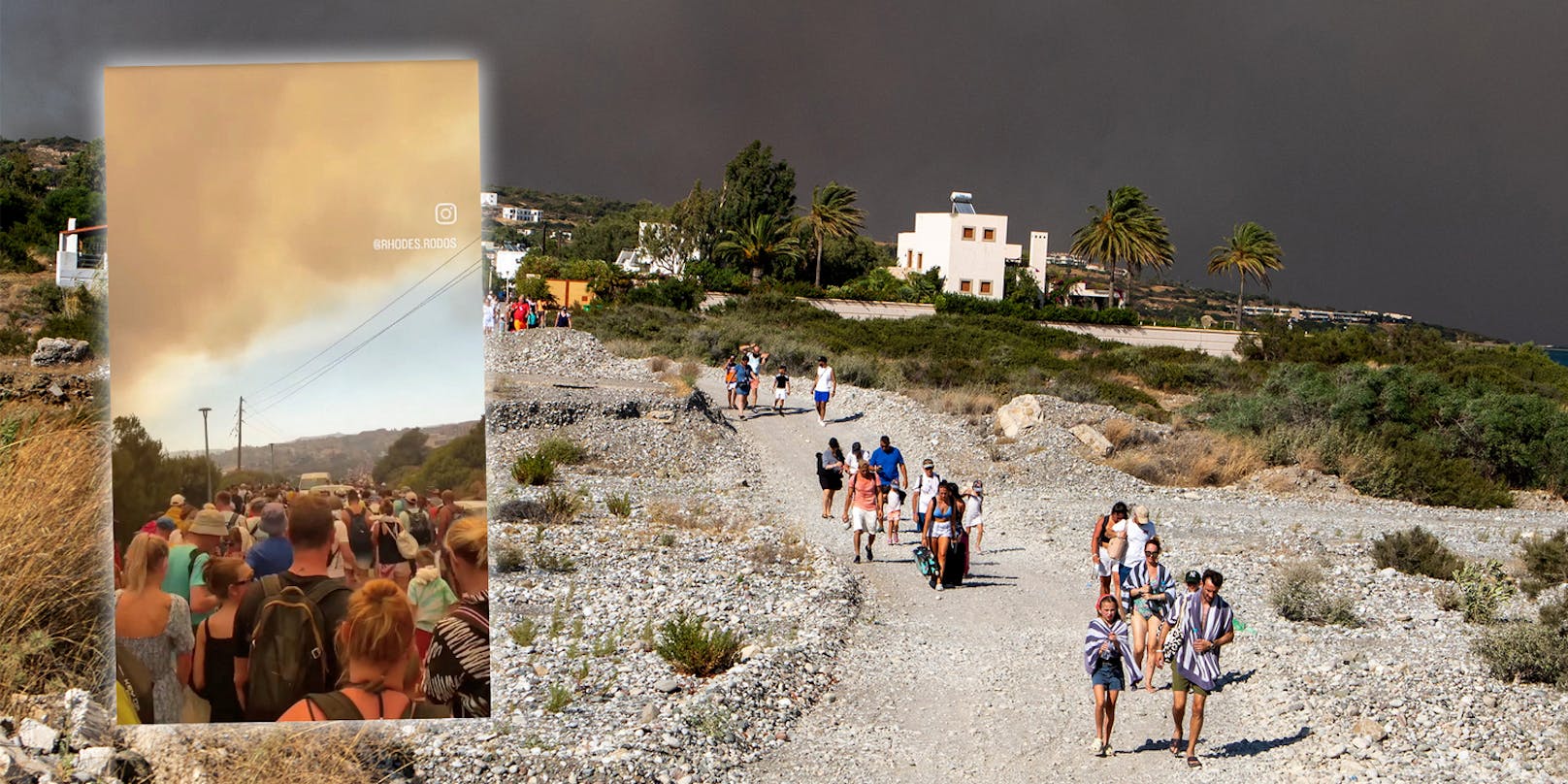 Urlauber evakuiert – Ferieninsel wird Raub der Flammen