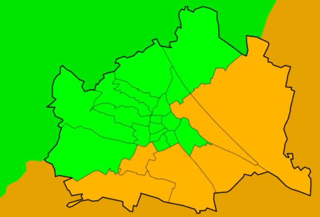 Unwetter-Warnungen für Wien.