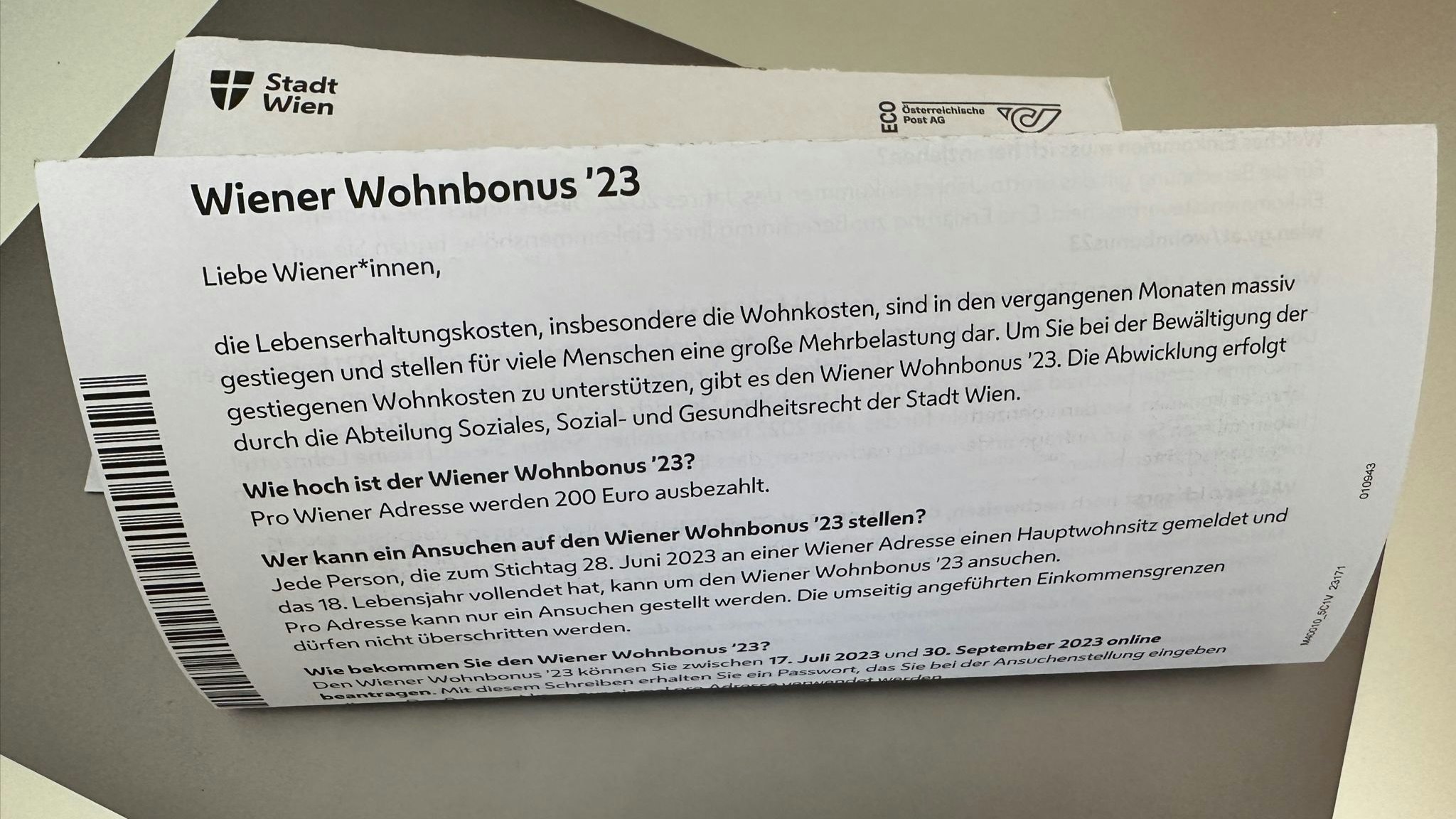 Bisher wurde der Wohnbonus über 500.000 Mal beantragt, 100 Millionen Euro wurden bereits ausbezahlt.