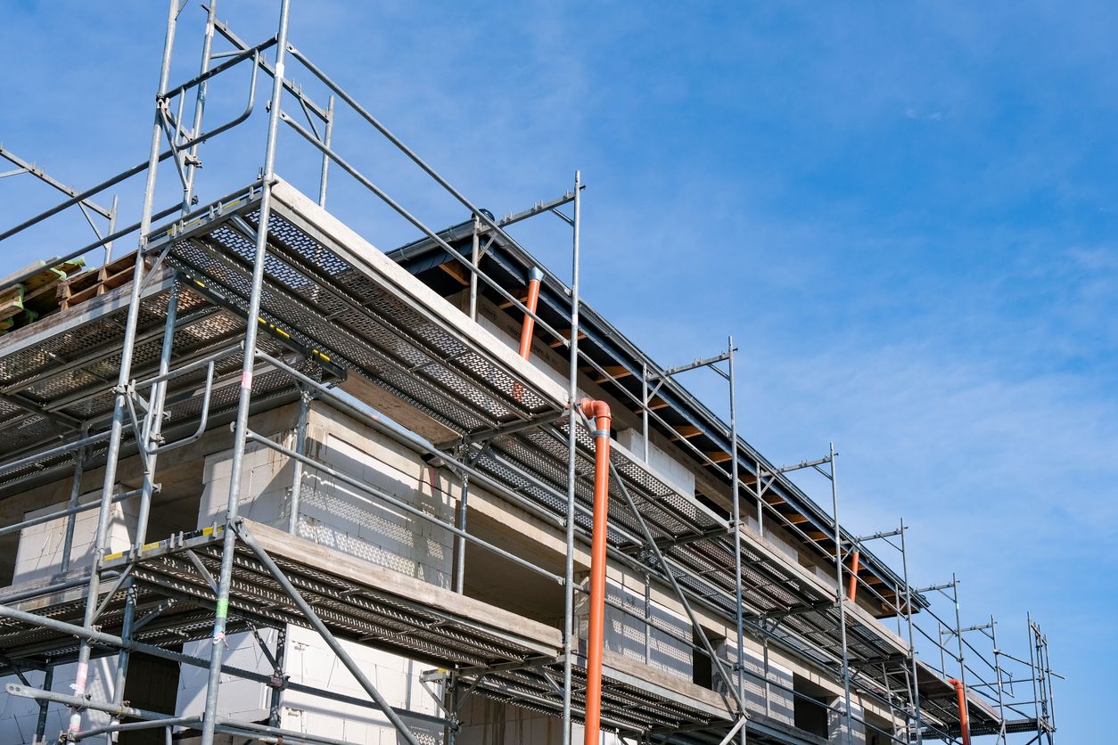 A lot of blue sky on the right side for extra copy space, Redevelopment, renovation or relocation