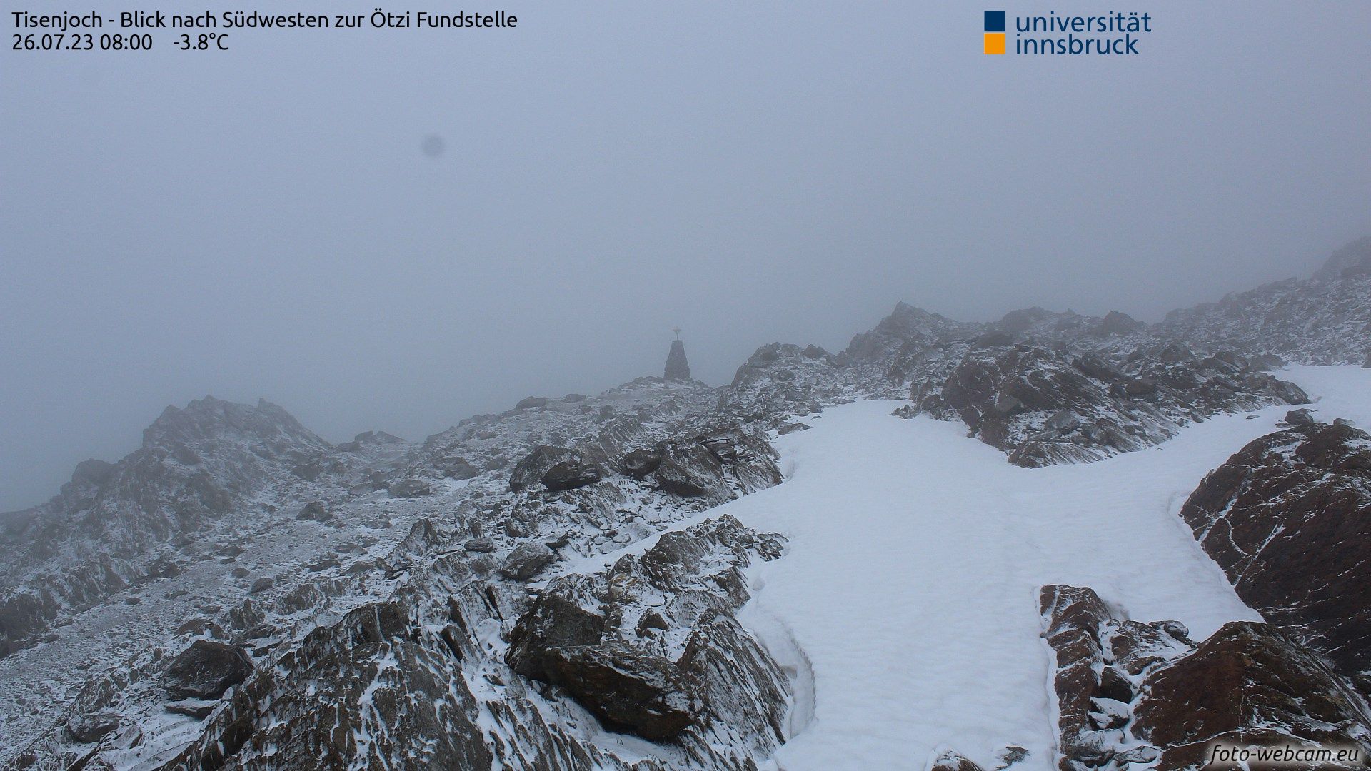 Tisenjoch 3.216m mit Blick Südwest zur Ötzi-Fundstelle.