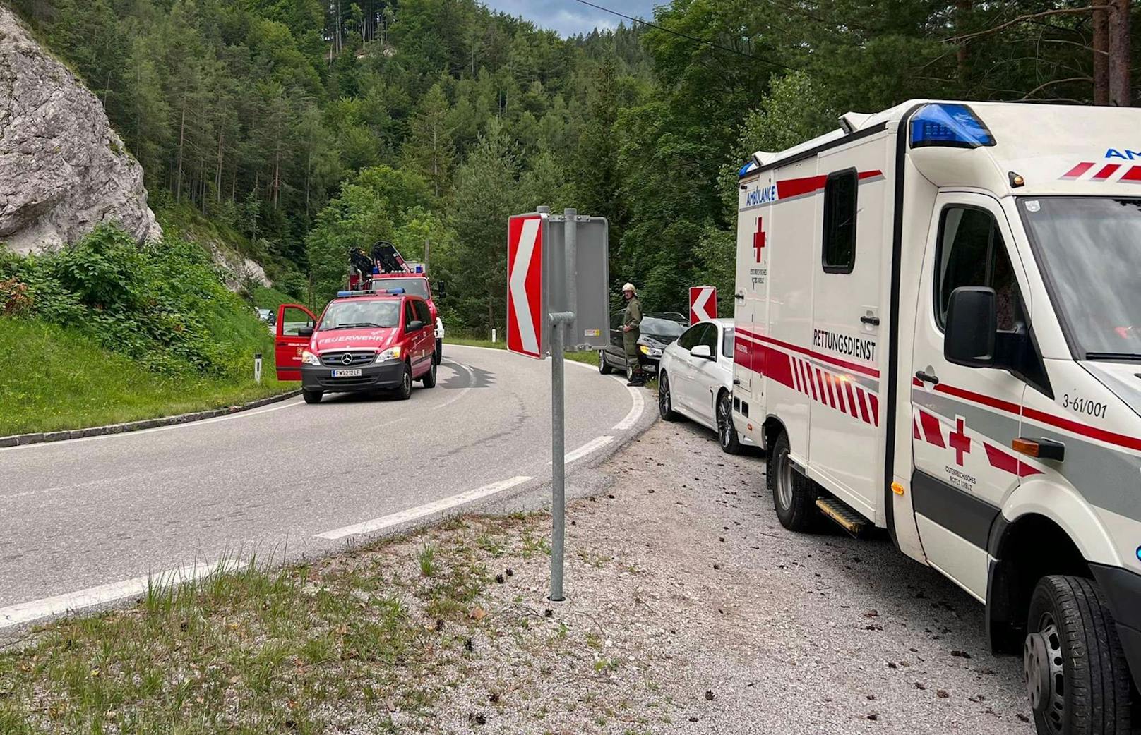 Rettungsdienst, Feuerwehr, Polizei, Bergrettung und ein Notarzthubschrauber befanden sich im Einsatz