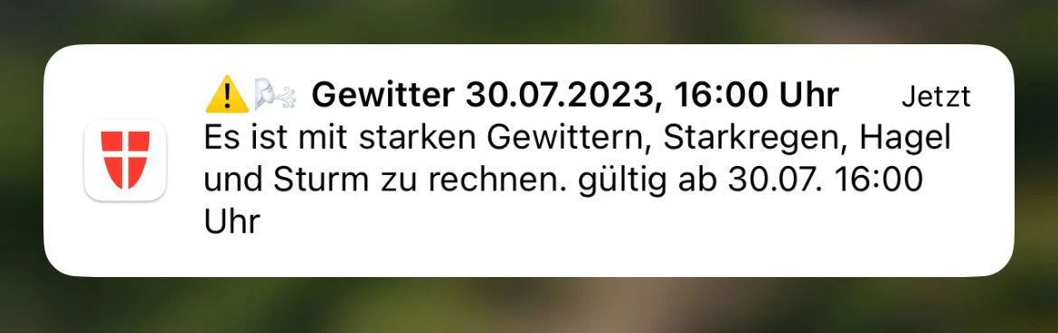 Die Stadt Wien verschickte eine Warnmeldung.