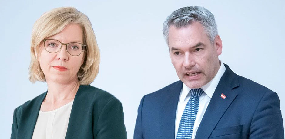 Leonore Gewessler hält Karl Nehammers Klimakleber-Vergleich für "ein No-Go".