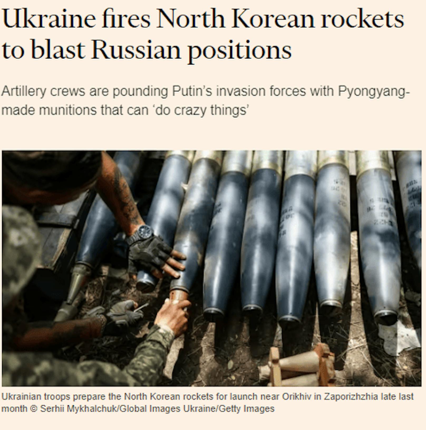 Die "Financial Times" hat Aufnahmen veröffentlicht, die die Raketen nordkoreanischer Bauart zeigen.