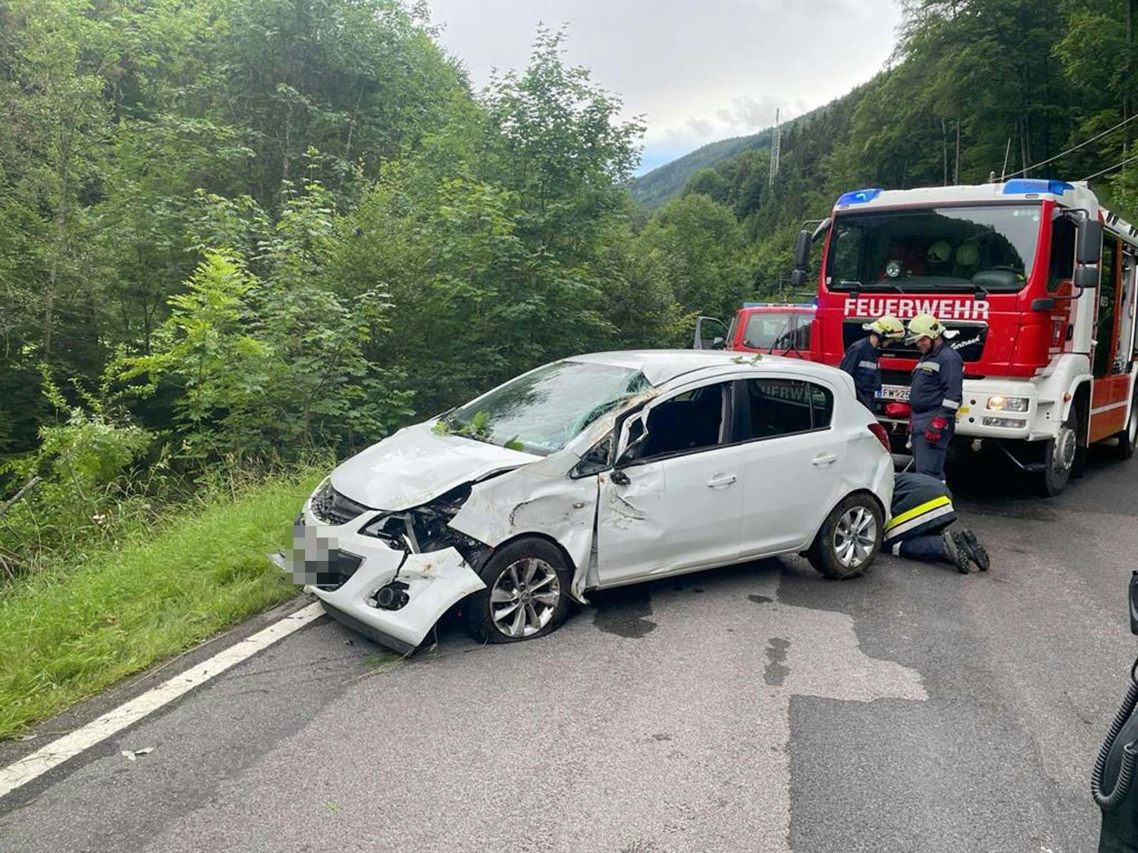 Die Feuerwehr führte die Fahrzeugbergung durch.