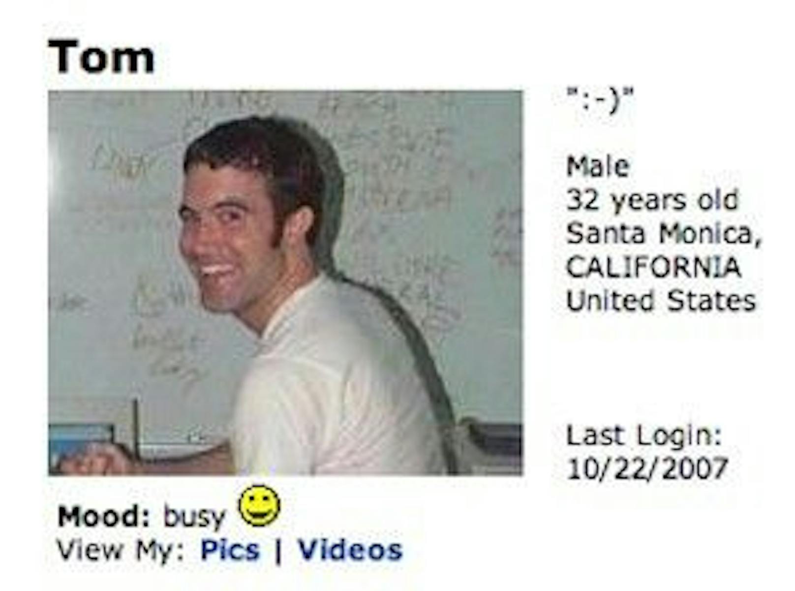 Myspace-Gründer Tom Andersons weltweit bekanntes Profilbild. Keiner hatte so viel Freunde wie er. Wer auf Myspace ein Profil eröffnete, war automatisch mit ihm befreundet.
