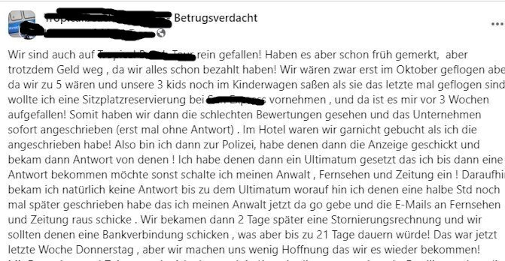 Auf das dubiose deutsche Reiseunternehmen sind zahlreiche Familien hereingefallen.