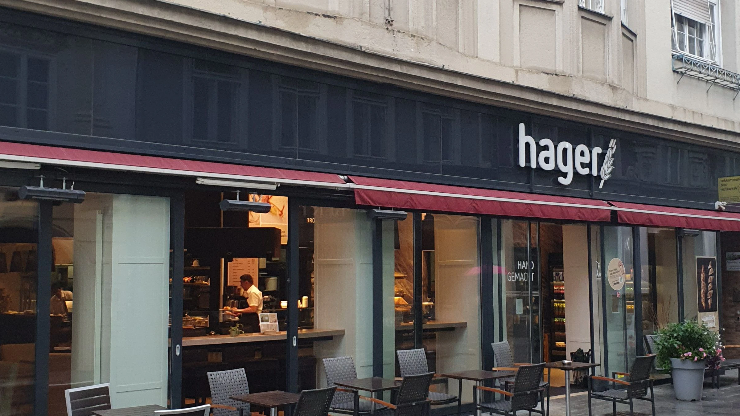 Eine Bäckerei Hager-Filiale in St. Pölten.