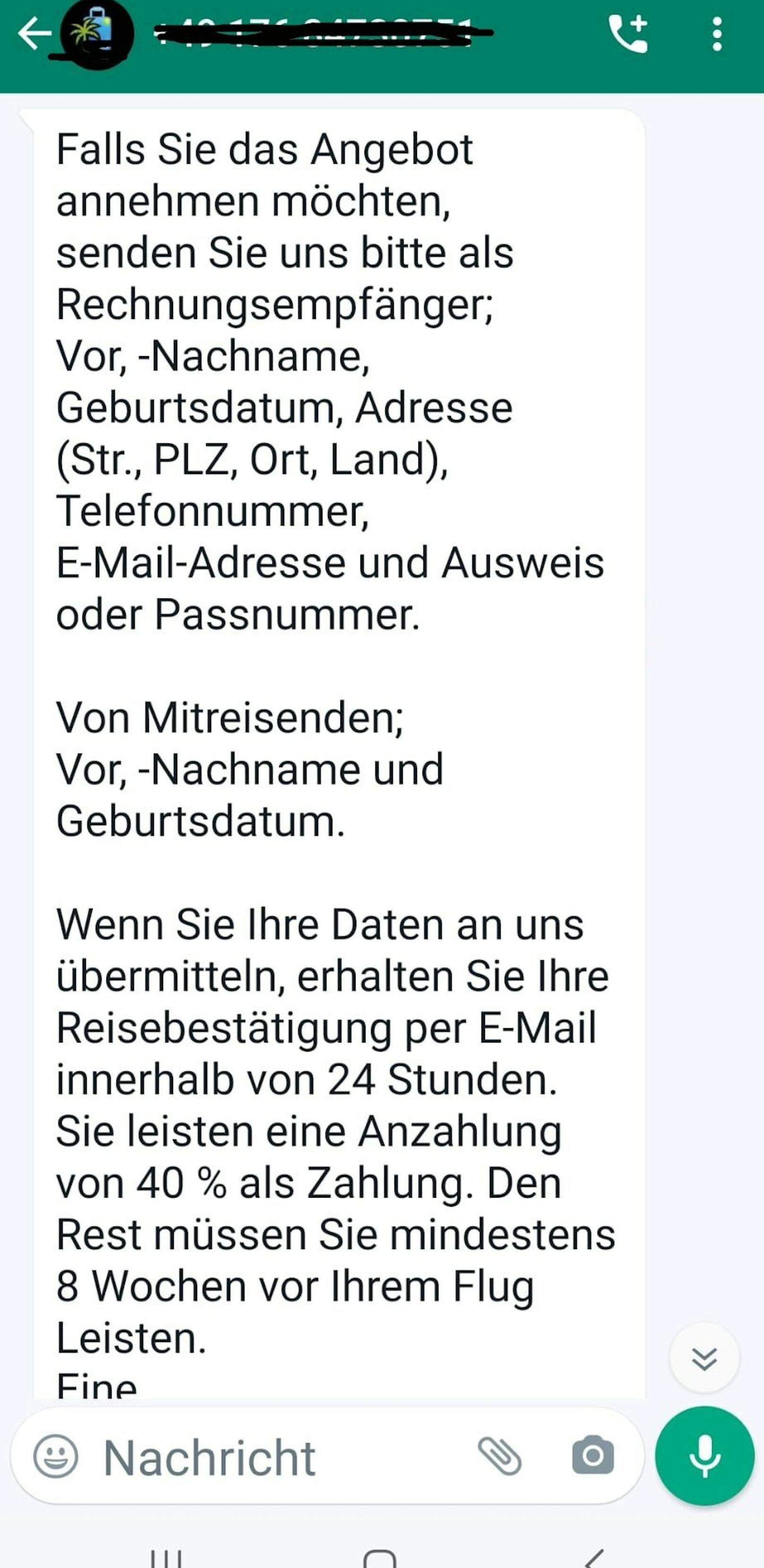 Alle Geschädigten mussten innerhalb von 24 Stunden 40 Prozent des Betrags anzahlen.