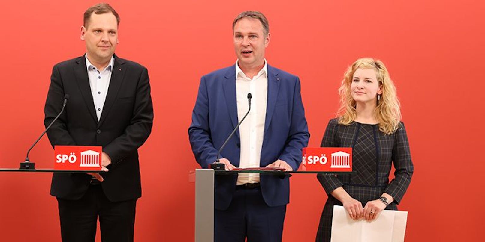 SPÖ-Spitze: Philip Kucher, Andreas Babler, Eva-Maria Holzleitner