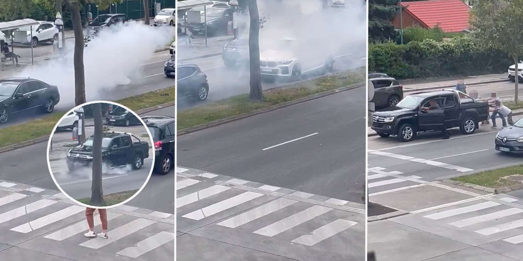 Auto kommt nicht von Straße weg.
