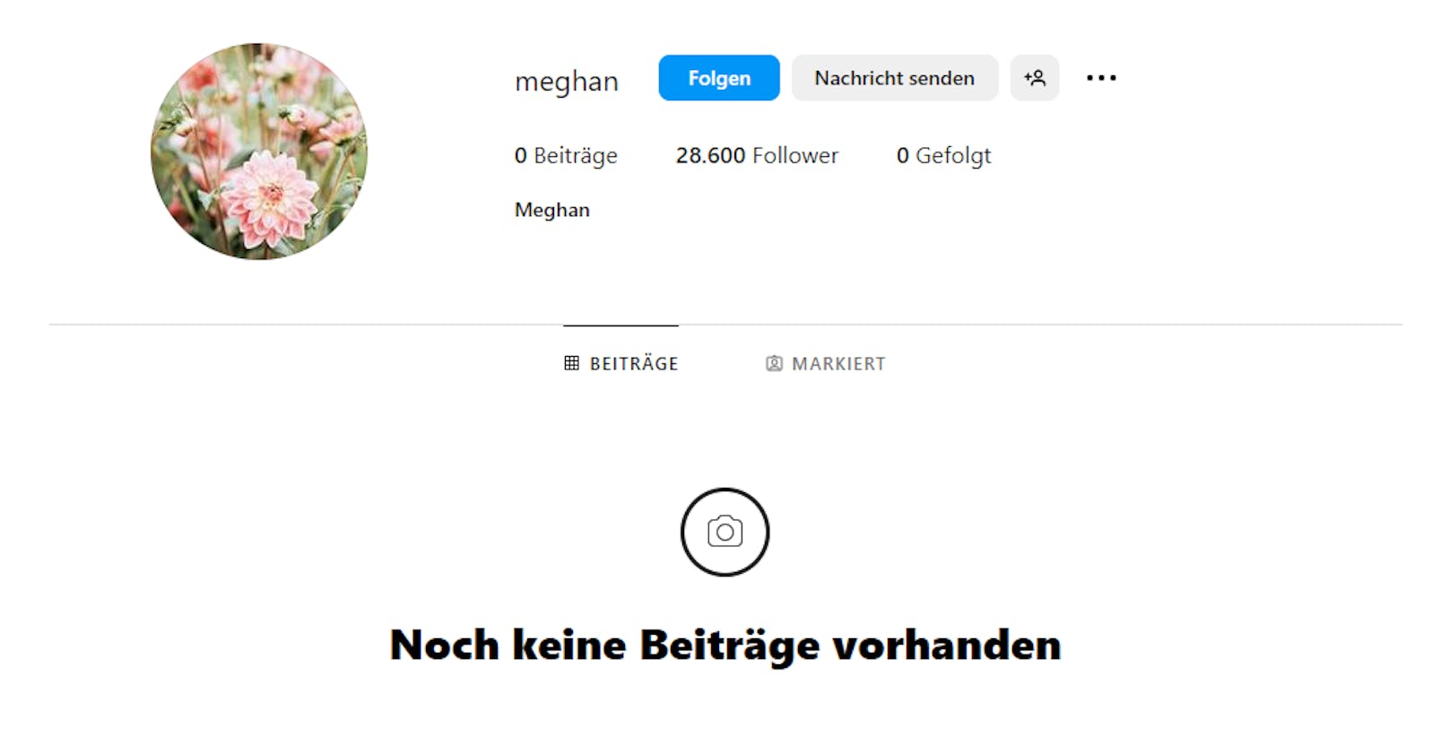 Der angebliche Instagram Account von Herzogin Meghan.