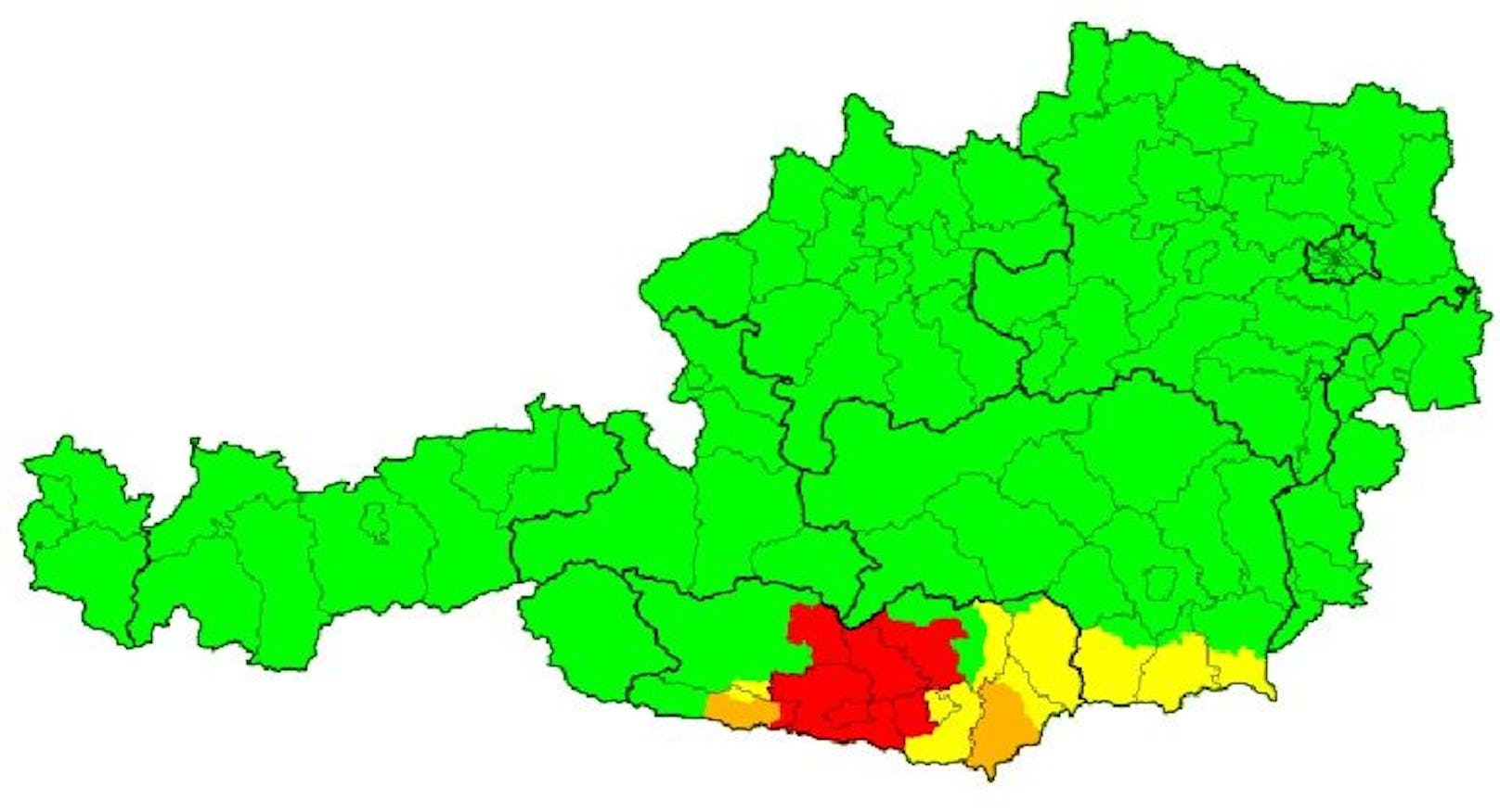 Warnstufe ROT in Kärnten.