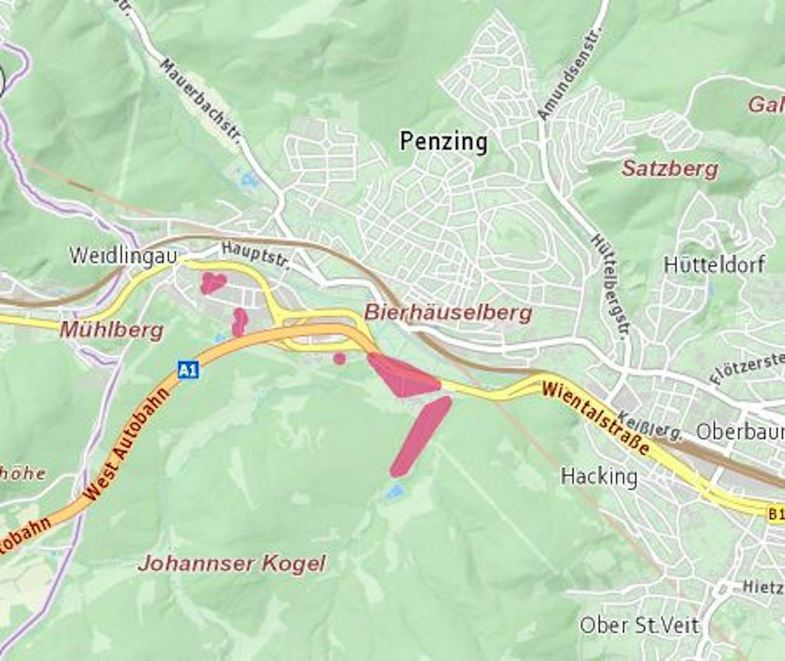 Straßenzüge in zwei Bezirken, Hietzing (13.) und Penzing (14.), rund um das Auhofcenter waren ab 18.09 Uhr ohne Strom.