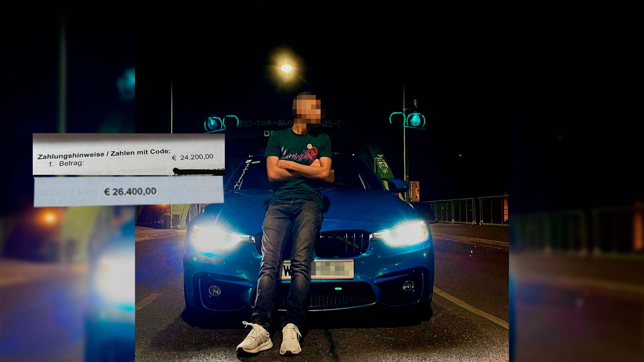 Savas (21) mit seinem BMW 330D