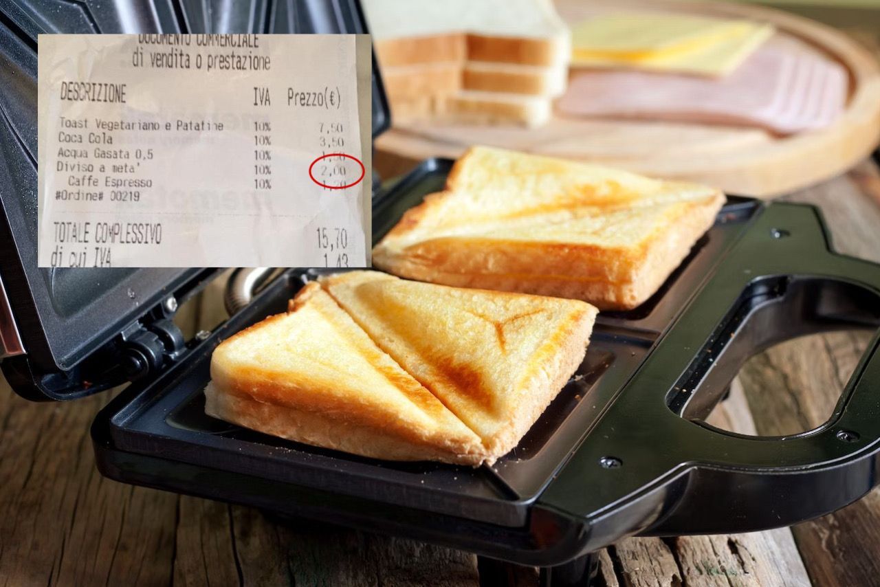 Damit der Toast in zwei Hälften geteilt wird, mussten die Kunden einen Aufpreis von zwei Euro zahlen.