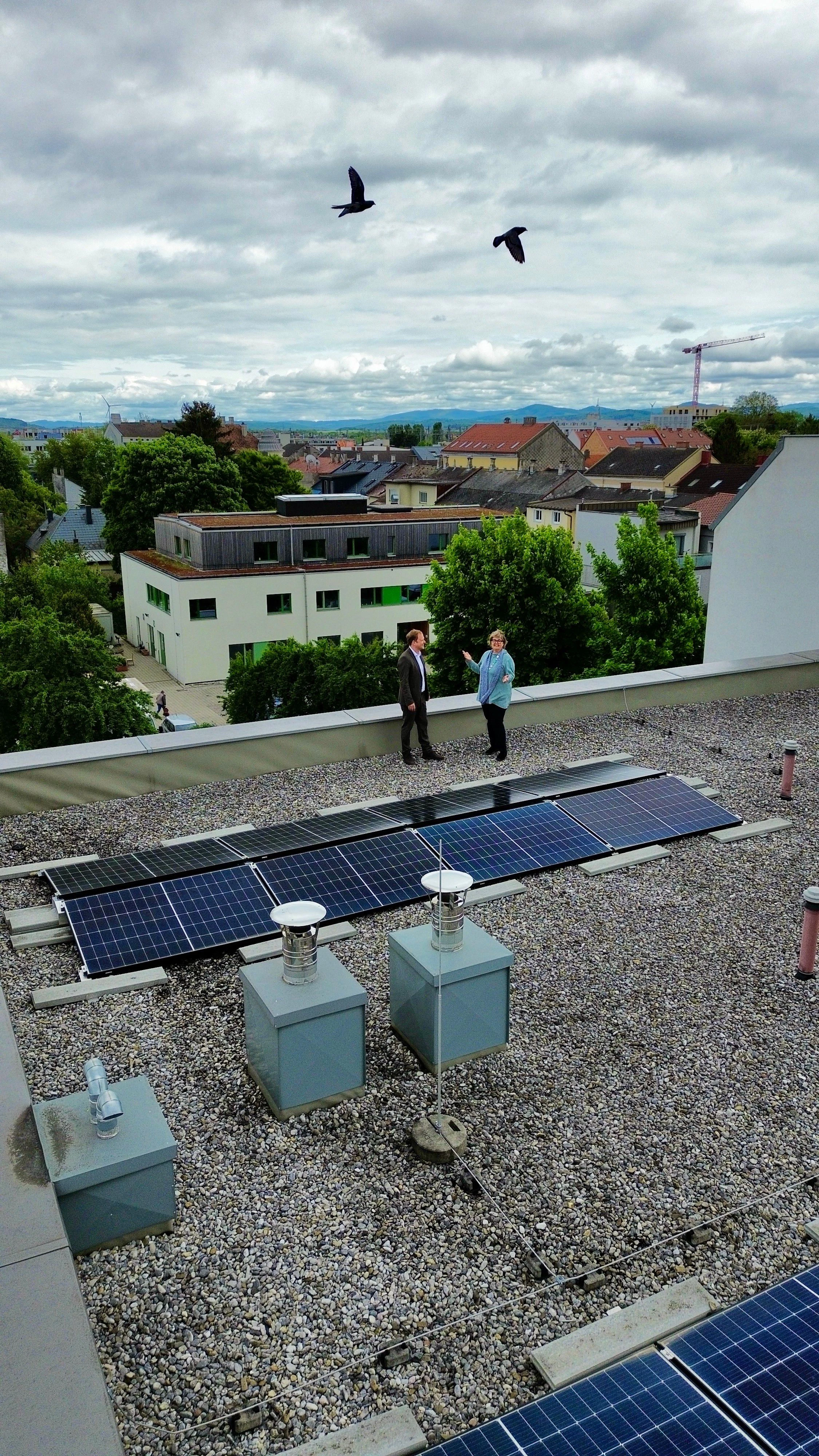Photovoltaik am Dach: Wer überschüssige Erneuerbare Energie hat, kann diese an bedürftige Haushalte spenden.