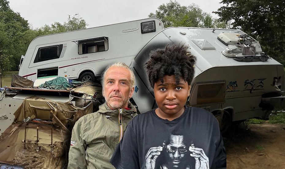 Roland und und sein Sohn Sascha M. (v.l.) überlebten den Camping-Albtraum in Slowenien, wie ihre 21 Freunde.
