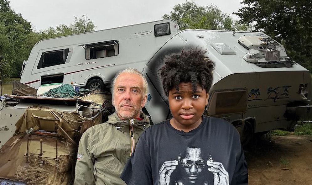Roland und und sein Sohn Sascha M. (v.l.) überlebten den Camping-Albtraum in Slowenien, wie ihre 21 Freunde.