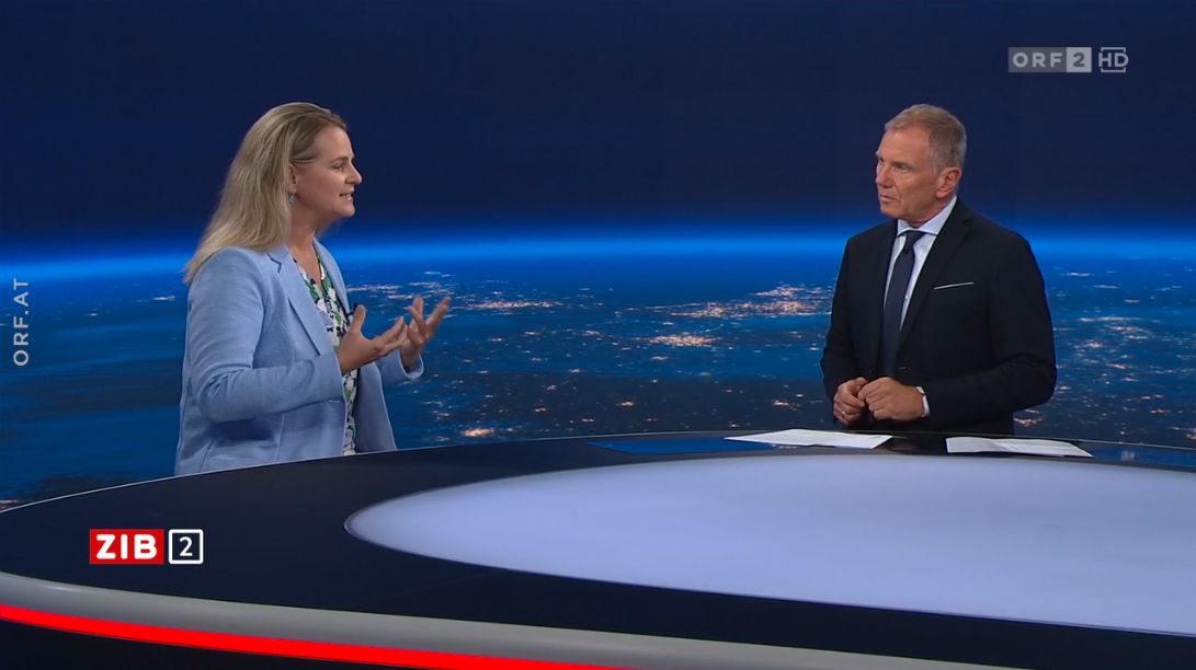 Long-Covid-Expertin Kathryn Hoffmann von der MedUni Wien am 9. August 2023 in der ZIB2 mit Armin Wolf.