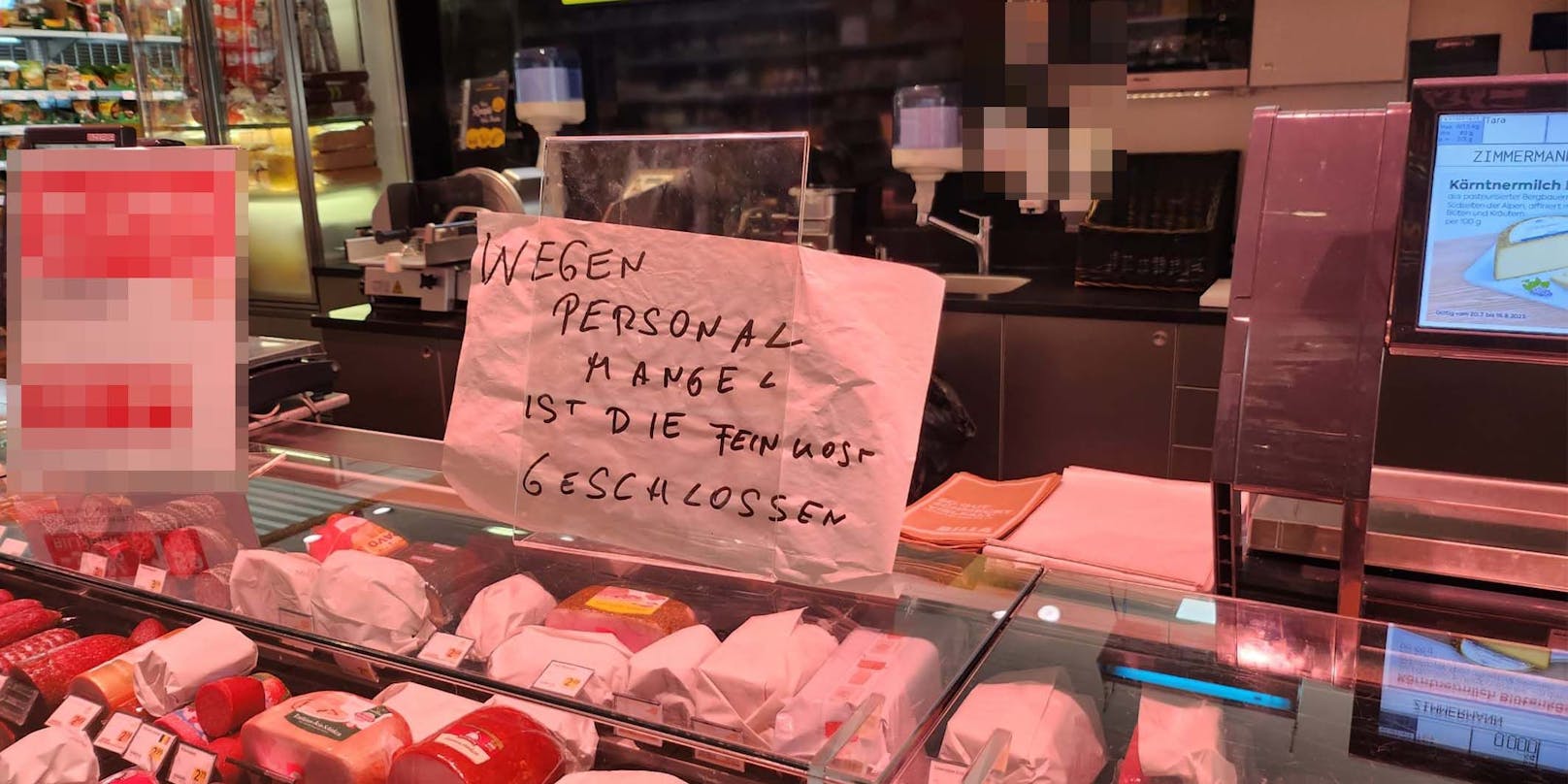 Kein Personal – Feinkost im Supermarkt geschlossen