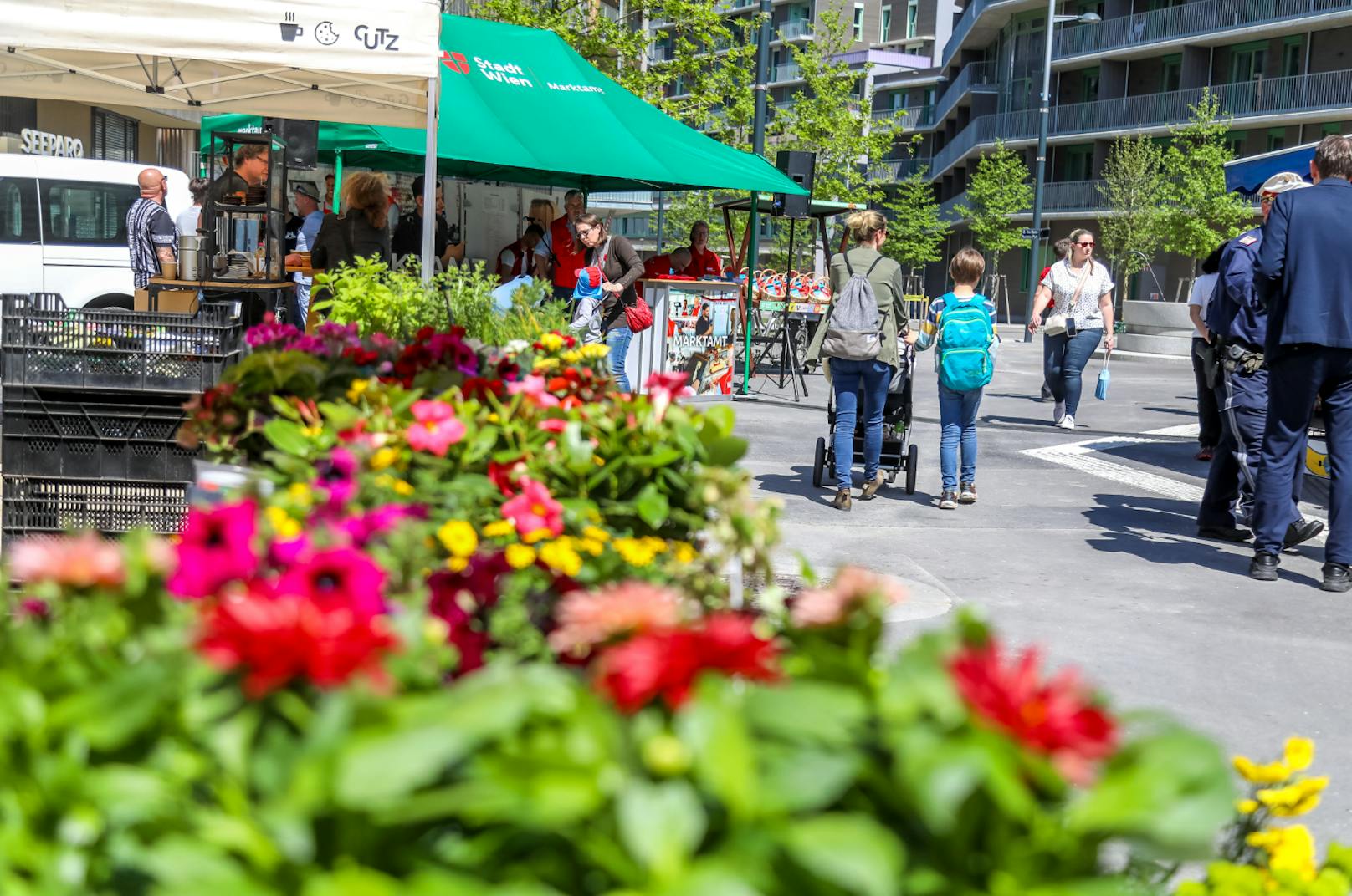 Der Markt am neu gestalteten Platz erfreut sich großer Beliebtheit – und soll bis nächsten Sommer verlängert werden.