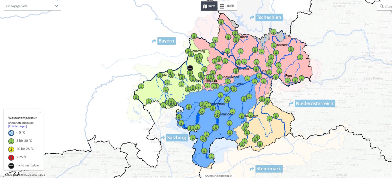 Bitterkalt: die Gewässer in Oberösterreich.