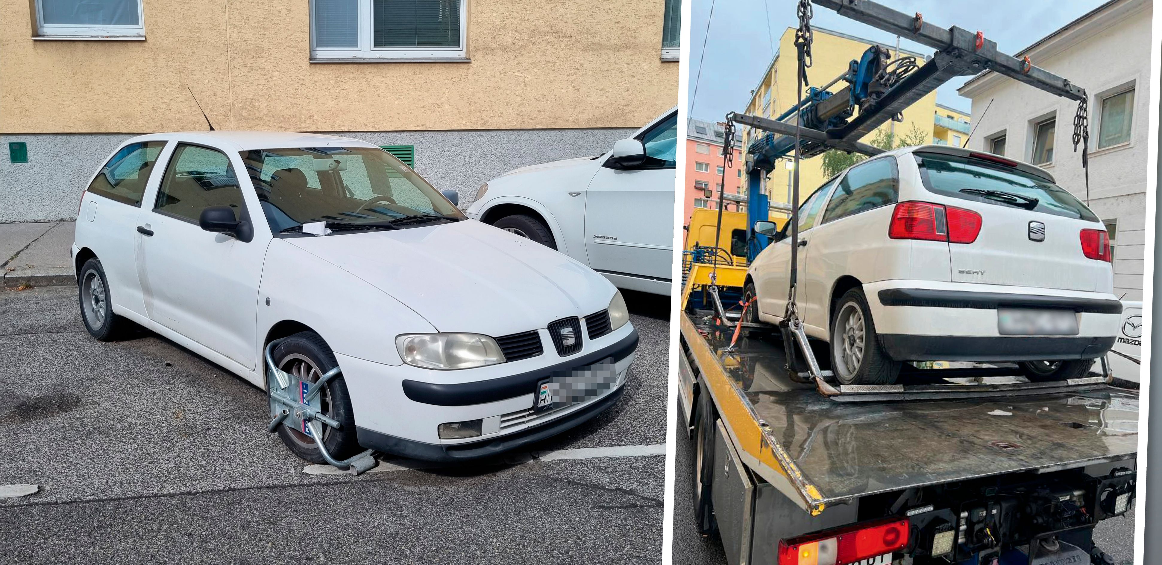 Nach sechs Monaten wurde der ungarische PKW in Wien-Brigittenau nun abgeschleppt und der Parkplatz freigegeben.