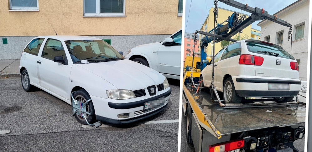 Nach sechs Monaten wurde der ungarische PKW in Wien-Brigittenau nun abgeschleppt und der Parkplatz freigegeben.