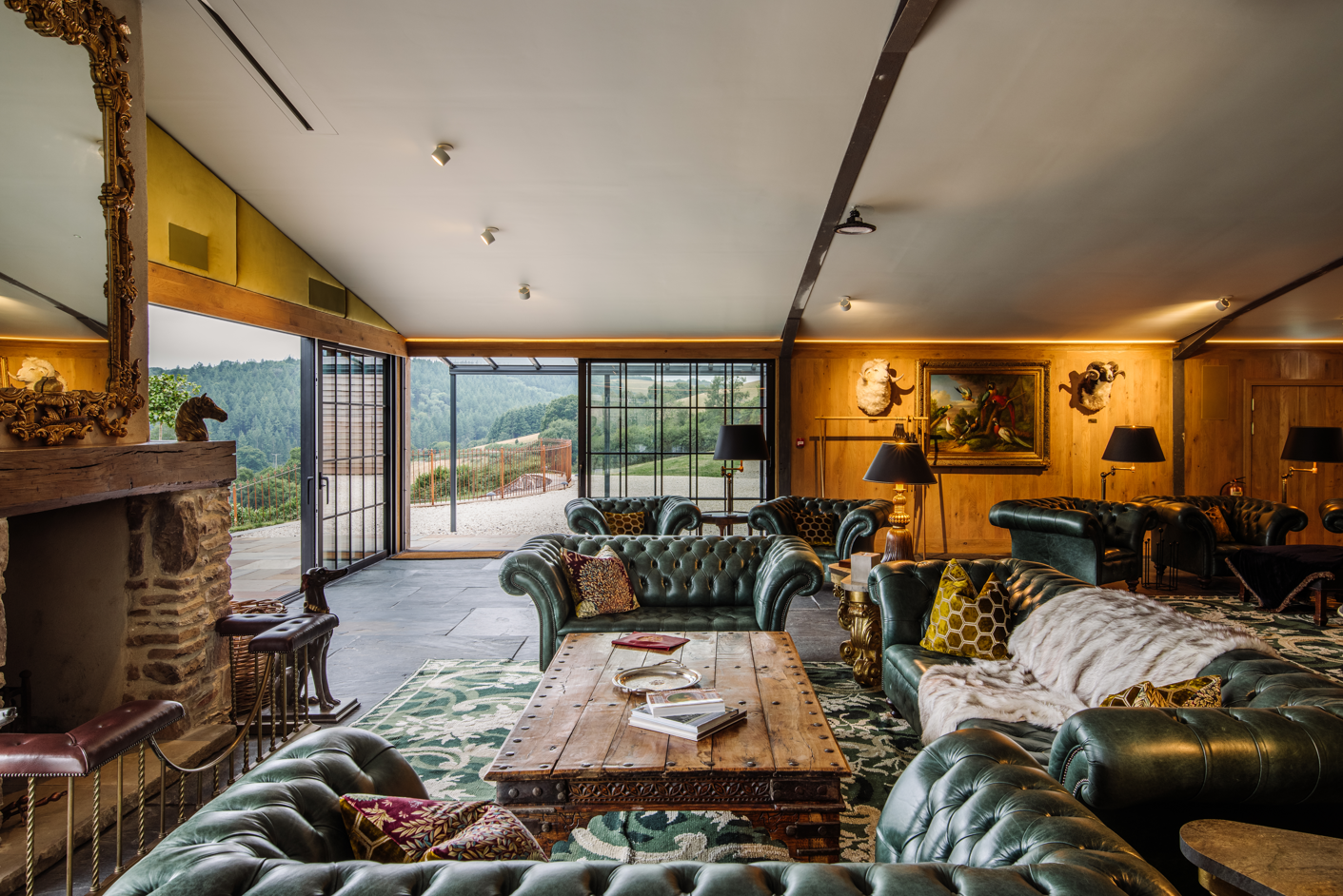 Die Bittescombe Lodge und ihr Panorama-Blick in Somerset. 