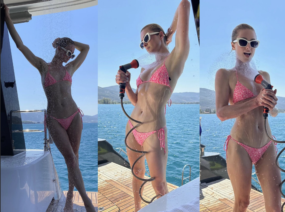 Paris Hilton bei ihrem Urlaub.
