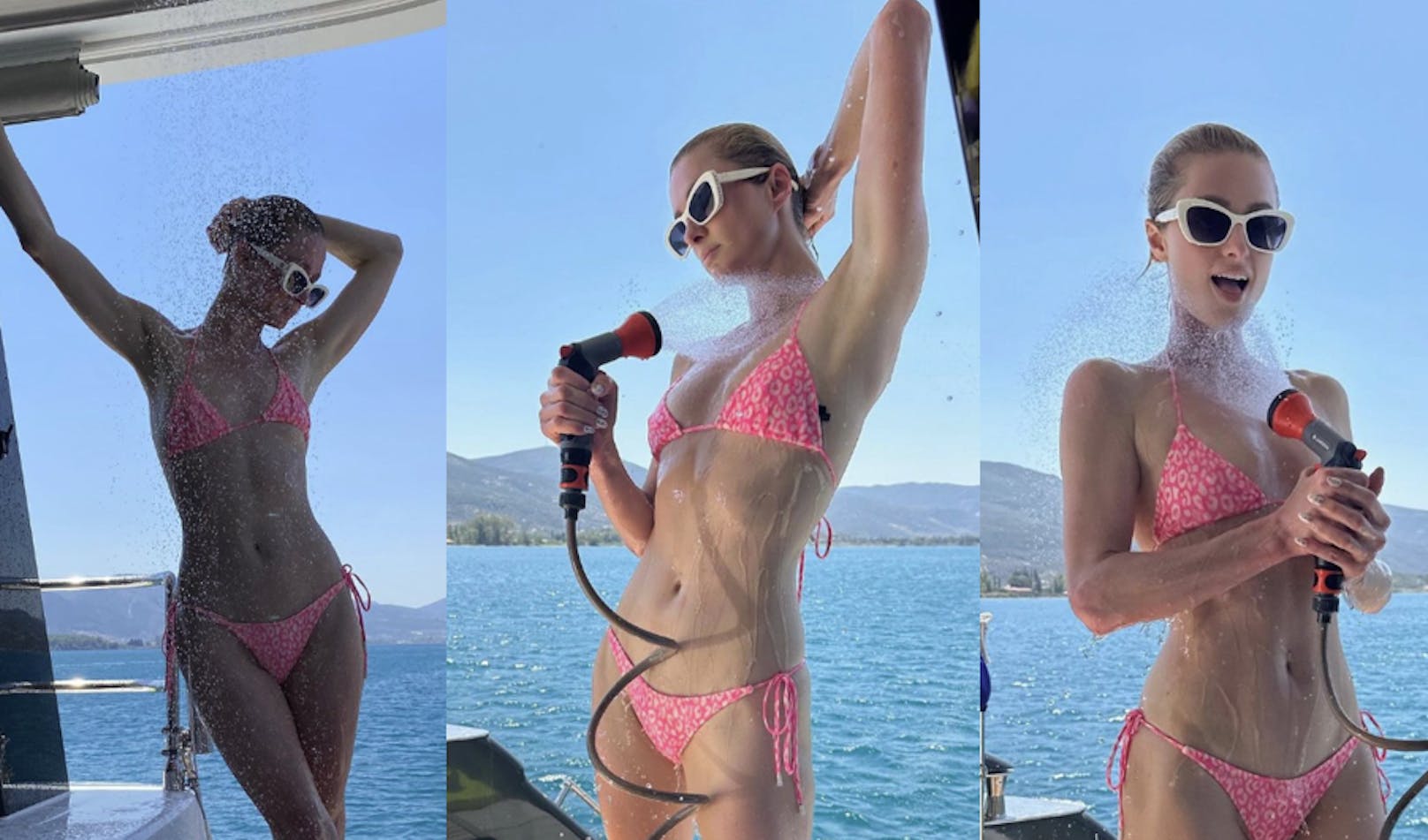 Paris Hilton bei ihrem Urlaub.
