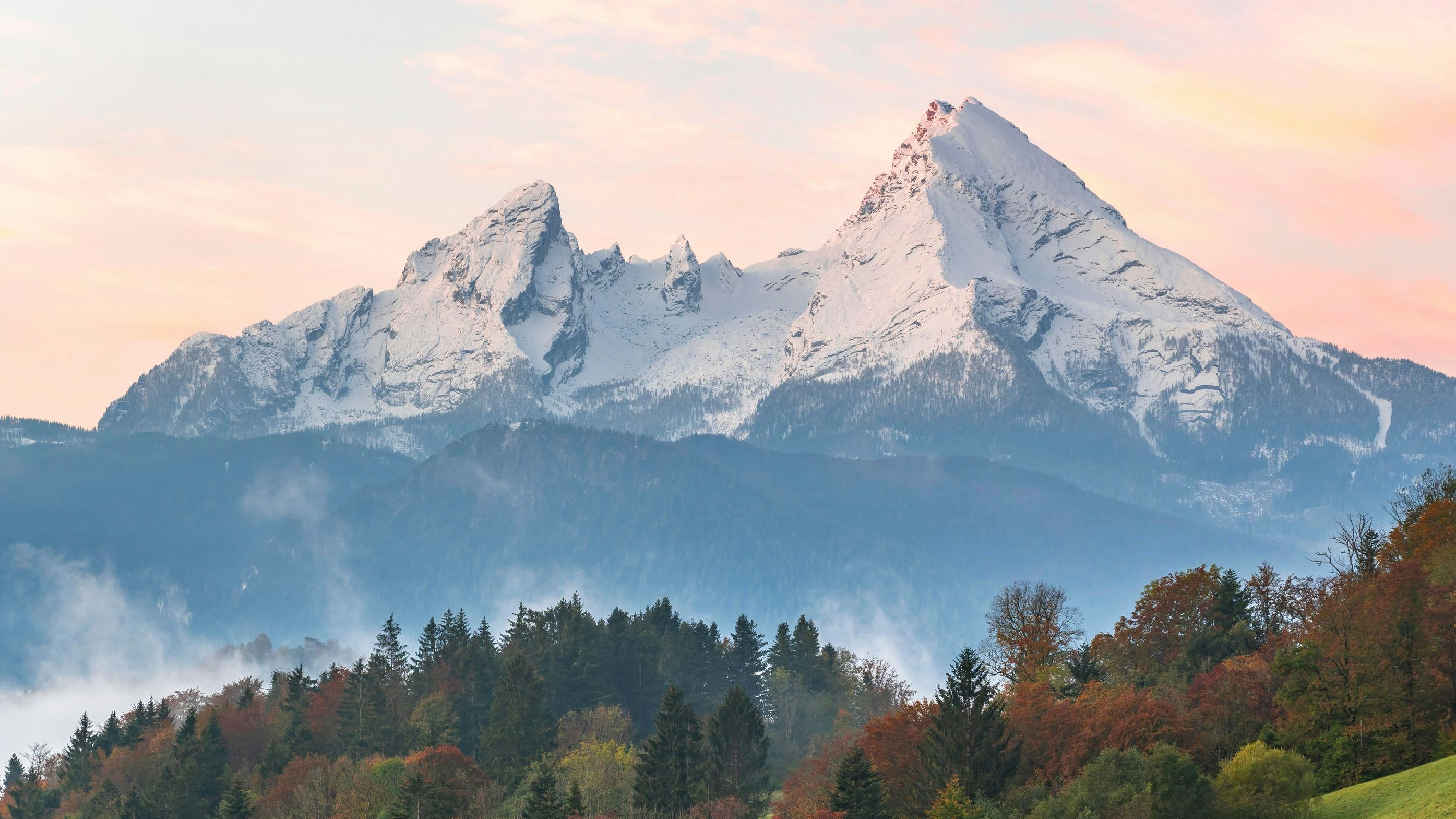 Download von www.picturedesk.com am 16.08.2023 (08:12).  Sonnenaufgang, Schönfeldspitze und der Watzmann, Berchtesgadener Alpen, Berchtesgaden, Berchtesgadener Land, Oberbayern, Bayern, Deutschland, Europa - 20201019_PD11773 - Rechteinfo: Royalty Free (RF)
