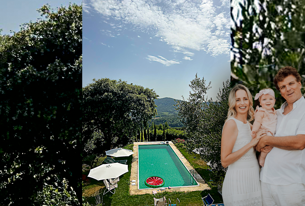 Gesine Görlich-Fletzberger, Tochter Mimi und Ehemann Matthias Fletzberger laden zum Gratis-Urlaub nach Italien.